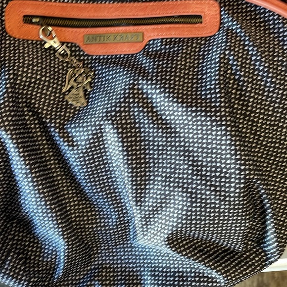 ANTIK KRAFT large Coral, TOTE, PURSE, Handbag EUC RUST SHOULDER STRAP - Picture 12 of 15